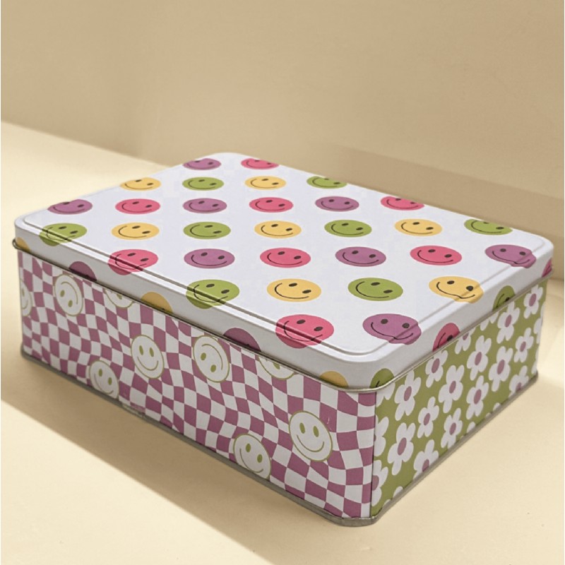 Gülen Yüz Dikdörtgen Dekoratif Saklama Kutusu