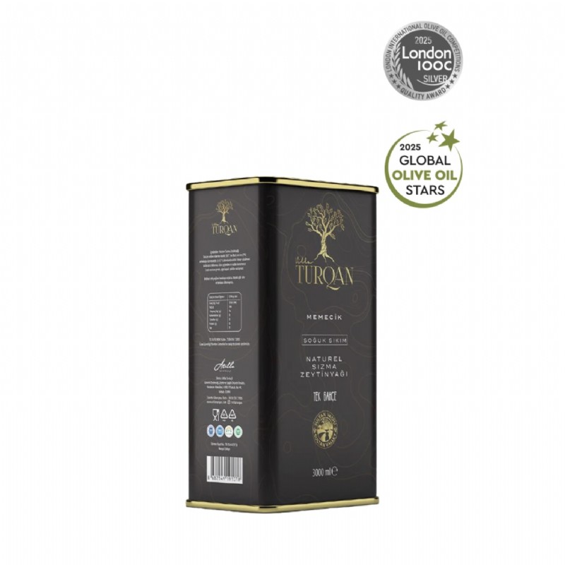 Villa TURQAN Erken Hasat Soğuk Sıkım Memecik Natürel Sızma Zeytinyağı