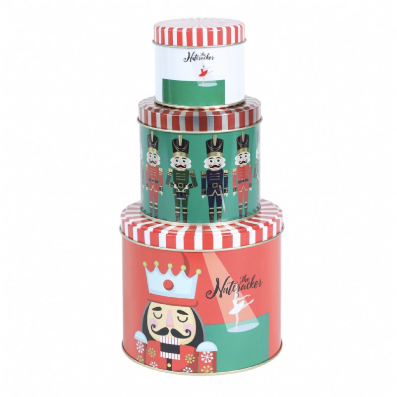 3'lü Metal Yuvarlak Saklama Kabı