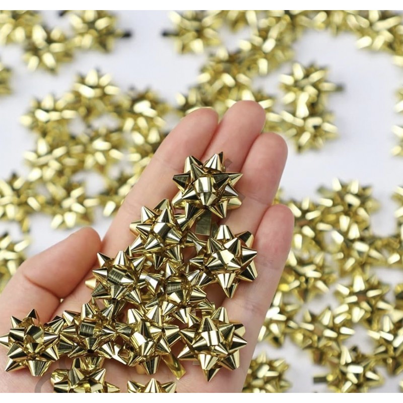 Kendinden Yapışkanlı Altın Metalik Yıldız Rafya