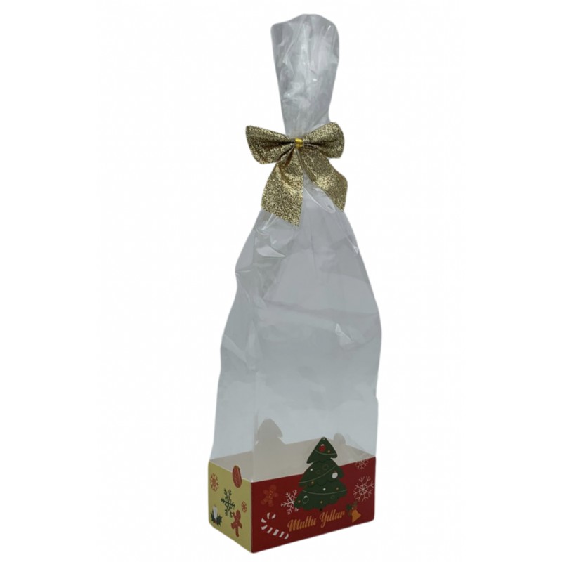 Şeffaf Opp Jelatin Ve Simli Altın Fiyonklu Şekerleme Kutusu