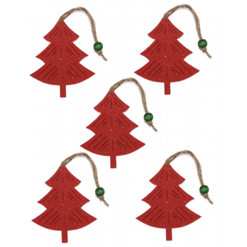 Yılbaşı Ağacı Simli Keçe Süs