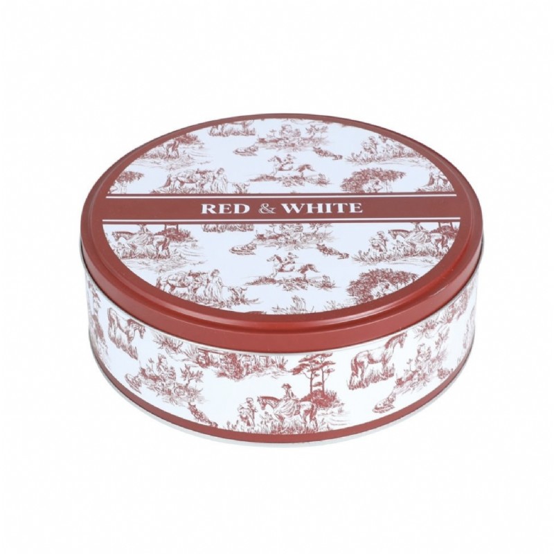 Yuvarlak Metal Saklama Kabı Kırmızı