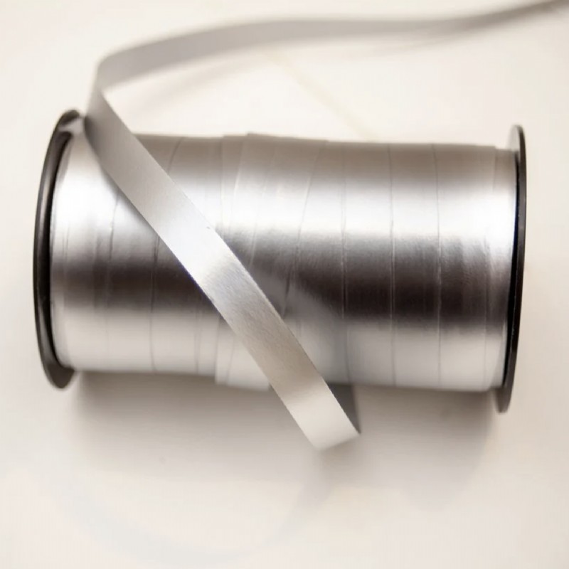 Mat Metalik Gümüş Rafya Kurdele