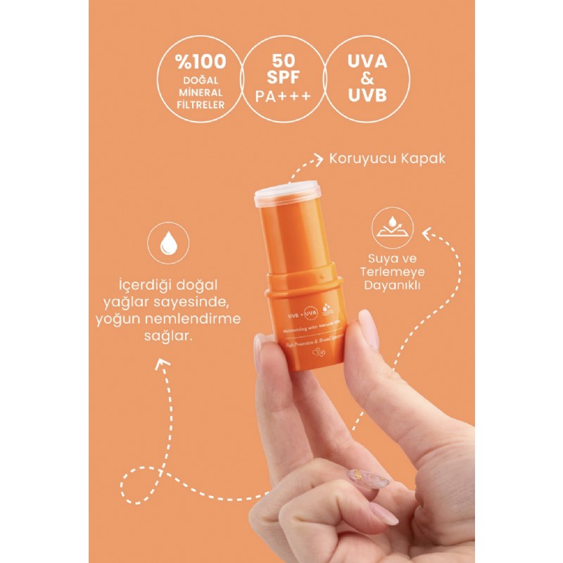 Bade Natural %100 Mineral Filtreli 50 Spf Besleyici Güneş Koruyucu Stick