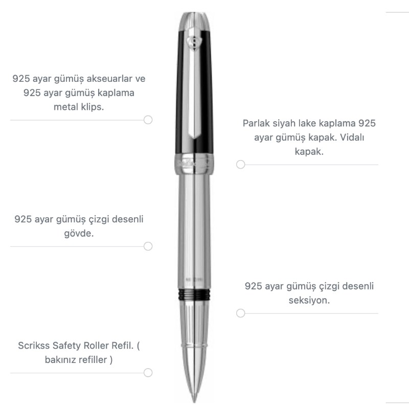 Scrikss Roller Kalem 1964 Gümüş
