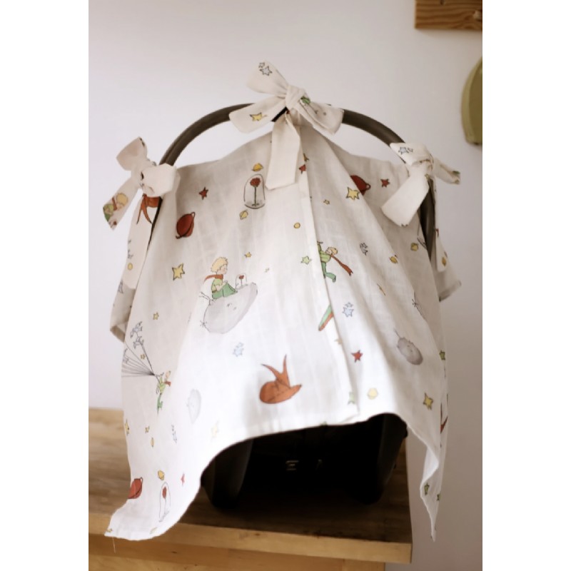 İlay Mabel Küçük Prens Desenli Müslin Örtü / Emzirme Örtüsü / Puset Örtüsü