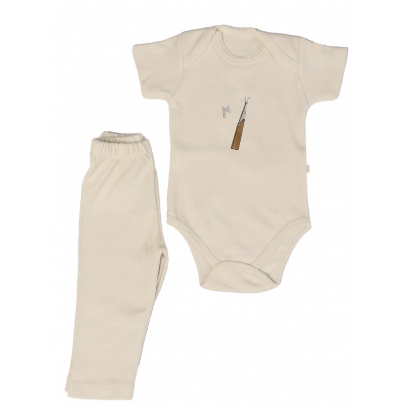İlays Mabel Kısa Kollu Bebek Body Zıbın Takımı