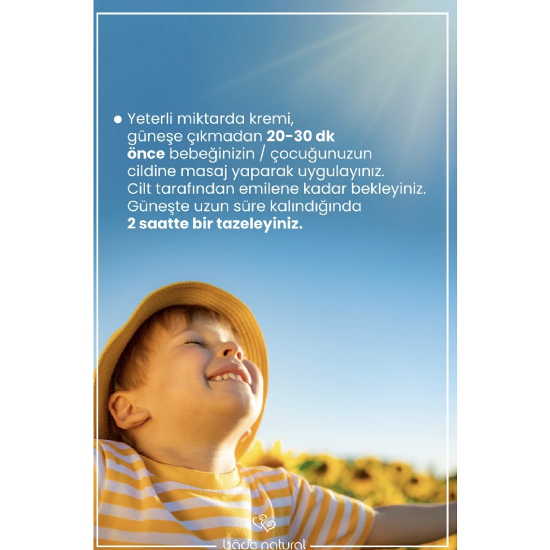 Bade Natural %100 Doğal ve Mineral Filtreli Yüksek Korumalı Çocuk Güneş Koruyucu Stick