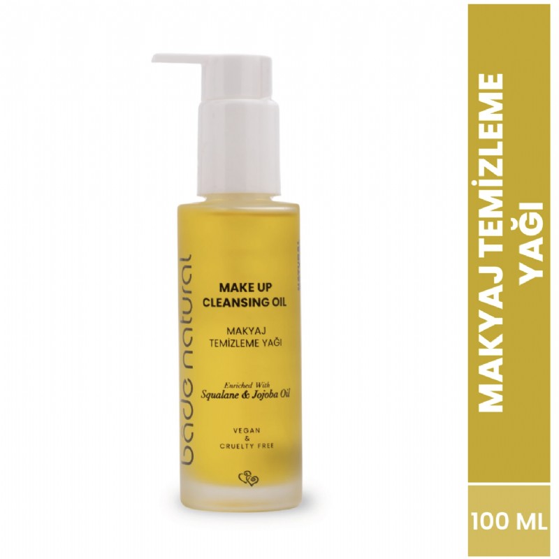 Bade Natural Makyaj Temizleme Yağı Jojoba ve Skualan İçerikli %100 Doğal ve Vegan