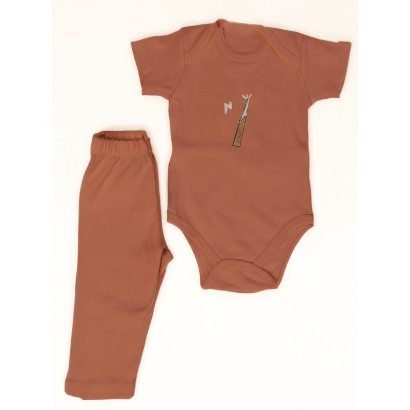 İlays Mabel Kısa Kollu Bebek Body Zıbın Takımı