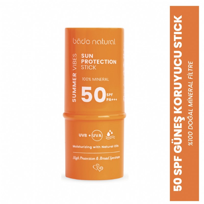 Bade Natural %100 Mineral Filtreli 50 Spf Besleyici Güneş Koruyucu Stick