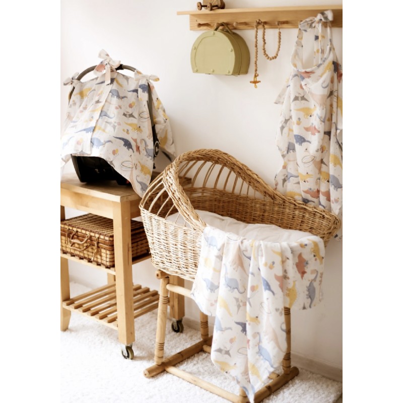 İlays Mabel Jurassic Desenli Müslin Örtü / Emzirme Örtüsü / Puset Örtüsü