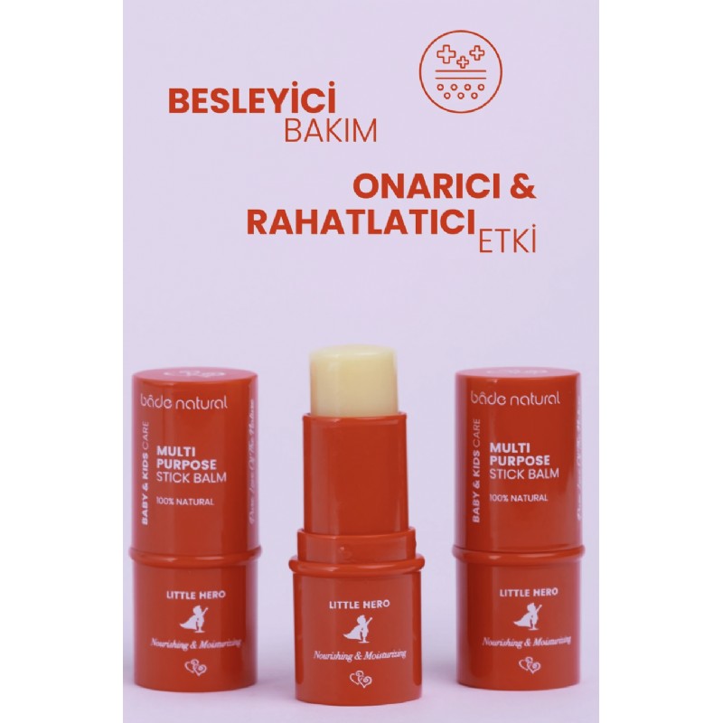 Bade Natural Little Hero %100 Doğal Stick Onarıcı ve Rahatlatıcı Çok Amaçlı