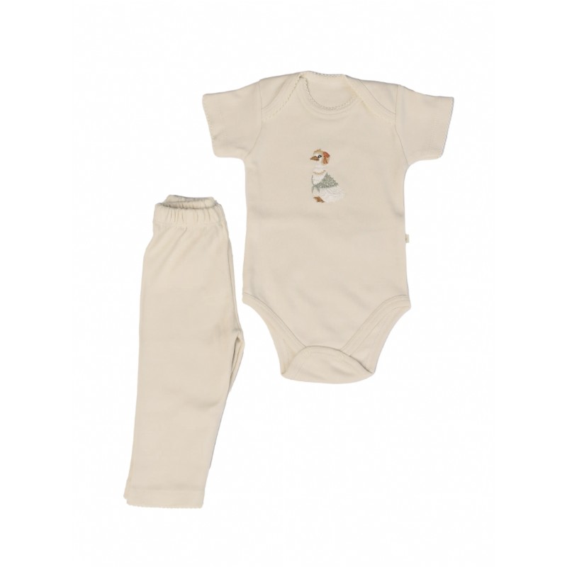 İlays Mabel Kısa Kollu Bebek Body Zıbın Takımı