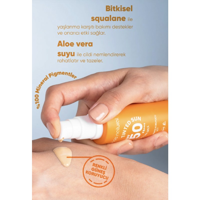 Bade Natural 50 SPF Renkli Güneş Koruyucu Süt